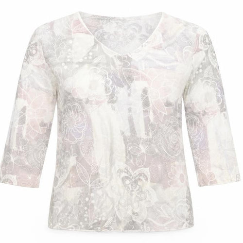 CASAMIA  Womens Ivory Floral  Pullover Jumper Size M