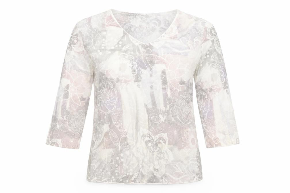 CASAMIA  Womens Ivory Floral  Pullover Jumper Size M