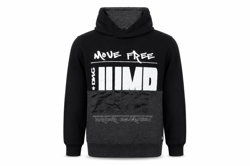 Front view of dng boys’ black pullover sweatshirt, size 8, years