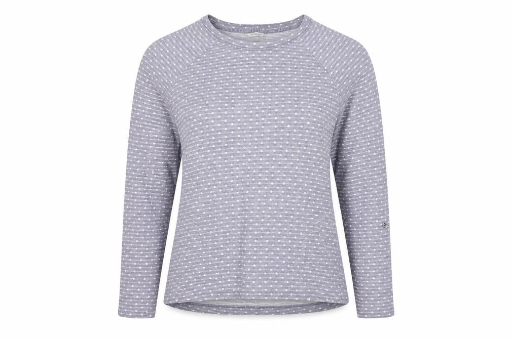 Front view of Marks & Spencer women’s blue jumper, size UK 12