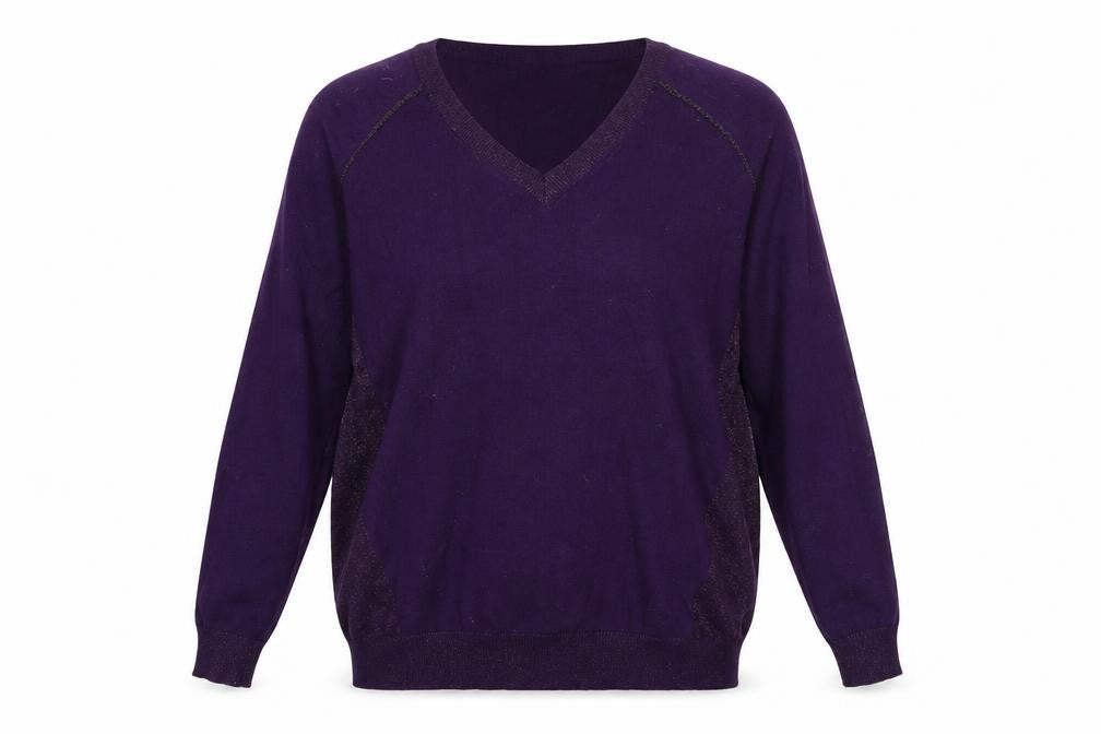 Front view of Preworn women’s purple jumper, size S