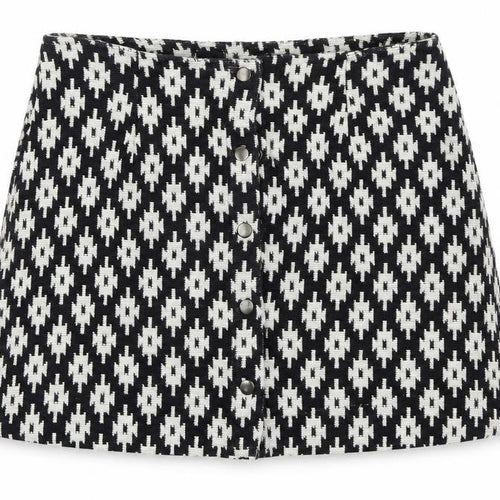 ASOS Womens Black Geometric  A-Line Skirt Size 12