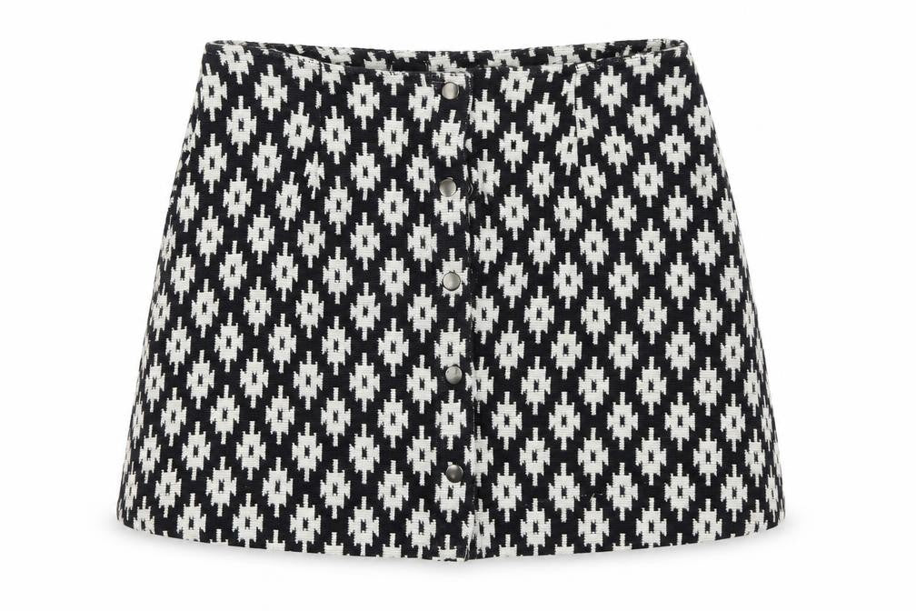 ASOS Womens Black Geometric  A-Line Skirt Size 12