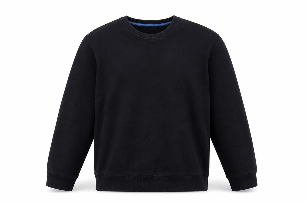 Front view of Easy men’s black jumper, size XL