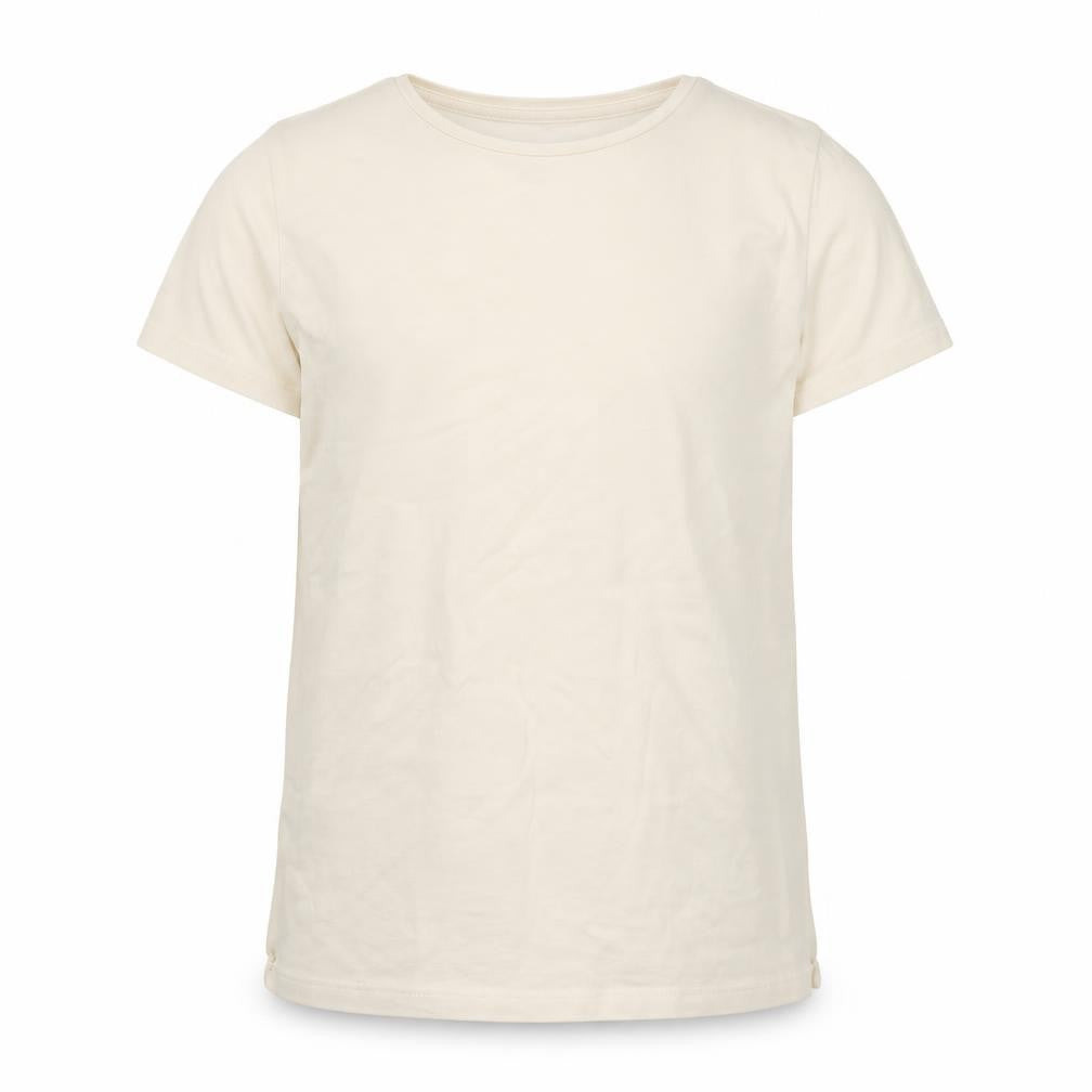 Front view of BE girls’ ivory basic t-shirt, size 9-10, years