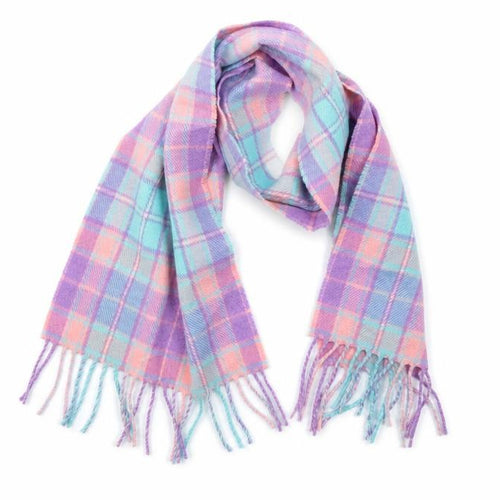 Preworn Girls Blue Check  Scarf Scarves & Wraps One Size
