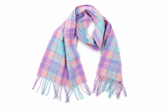 Preworn Girls Blue Check  Scarf Scarves & Wraps One Size