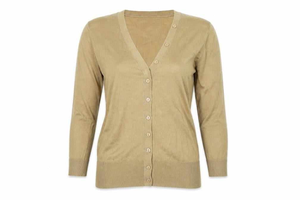 Papaya Womens Beige  Rayon Cardigan Jumper Size 8