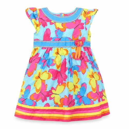 Butterfly Girls Multicoloured Floral  A-Line  Size 2 Years