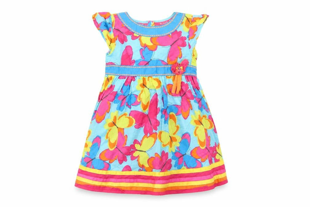 Butterfly Girls Multicoloured Floral  A-Line  Size 2 Years