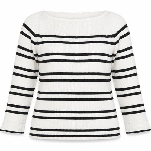 Ellos Womens White Striped  Pullover Jumper Size 14