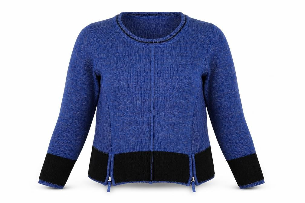 Front view of Signature women’s blue jumper, size S