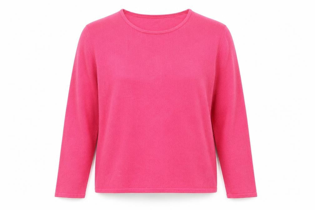 Front view of Bonmarché women’s pink jumper, size L