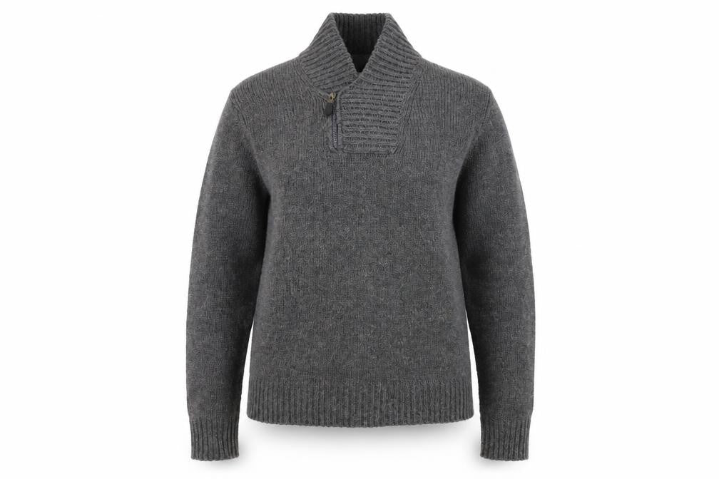 Front view of Brave Soul women’s grey knit jacket, size L