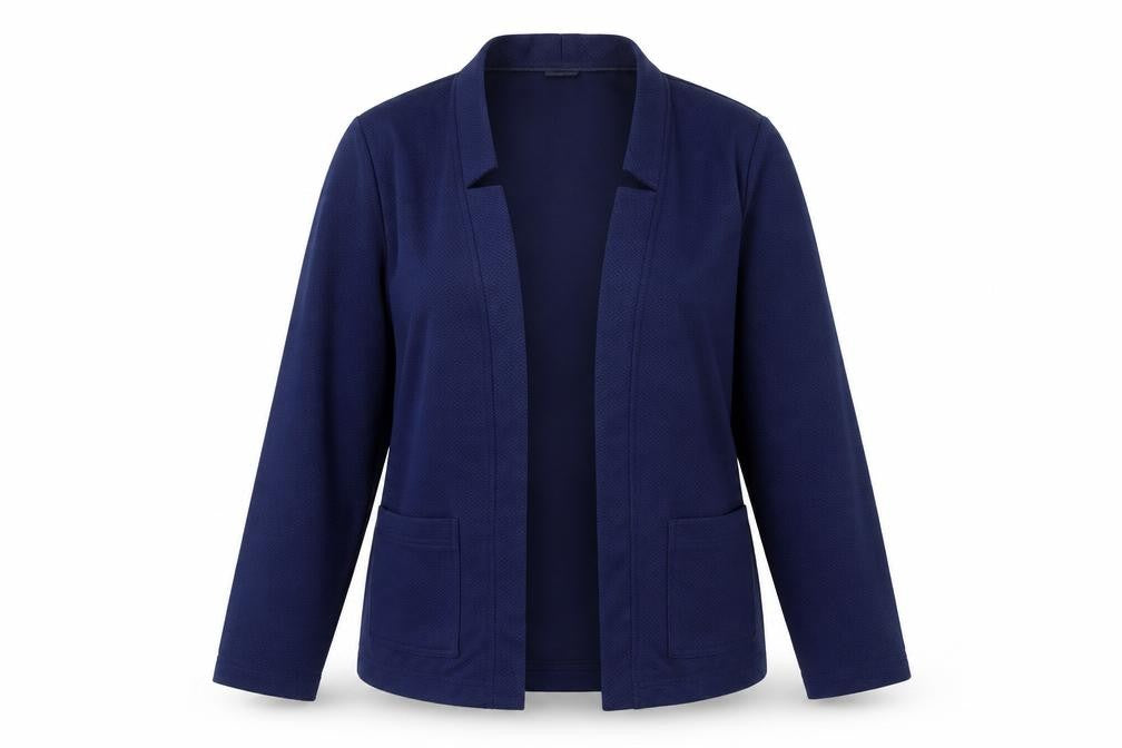 Front view of damard women’s blue biker, size UK 14