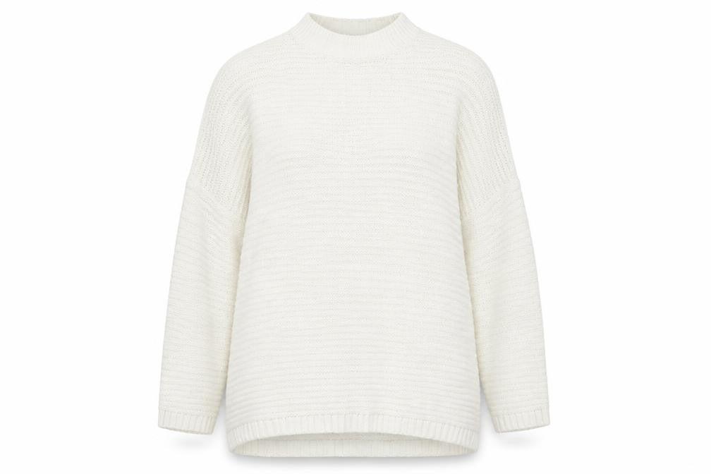 Front view of Missguided women’s white jumper, size UK 14