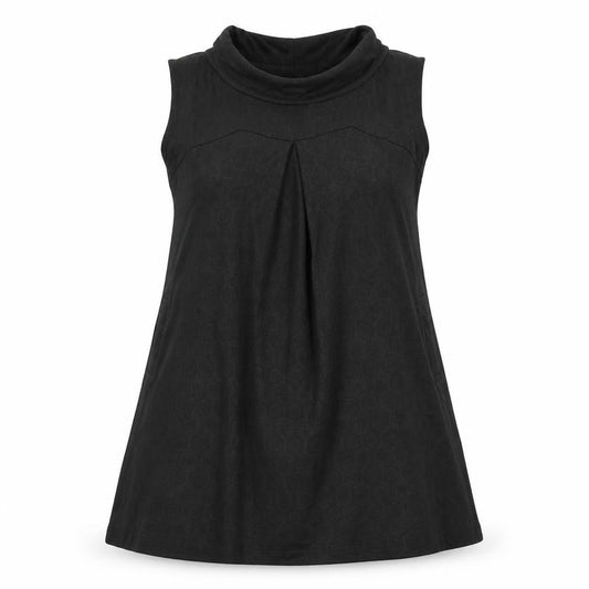 Front view of Hippocampe women’s black geometric a-line, size UK 12