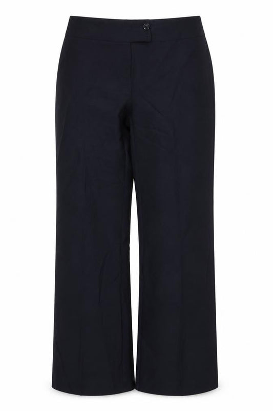 Front view of F&F women’s blue trousers, size UK 12, 26-inch leg