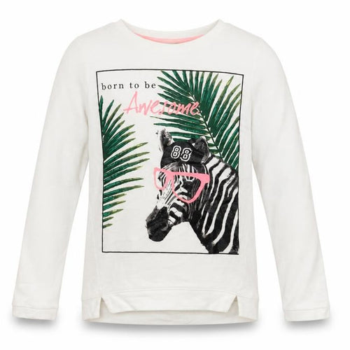 George Girls White   Pullover Sweatshirt Size 7 Years  - BORN TO BE AWESONE