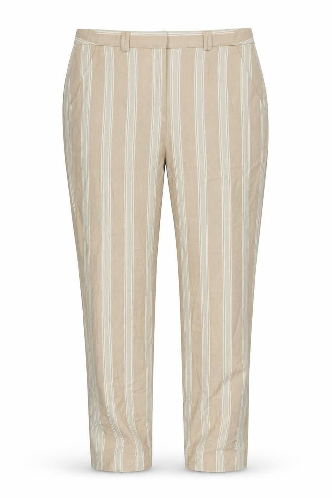 M&S Womens Beige Striped  Trousers  Size 12 L30 in