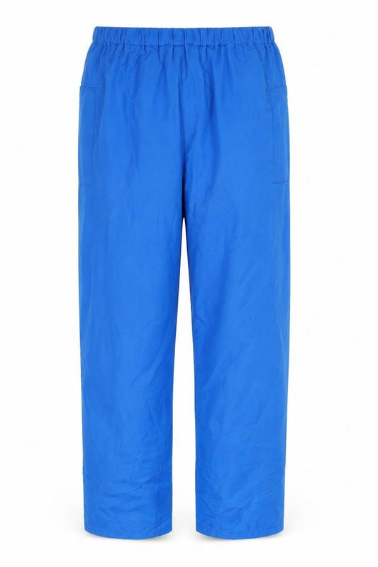 Front view of the all square golf company men’s blue cargo trousers, size 33, in, 32-inch leg