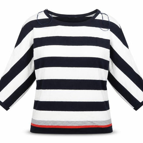 M&Co Womens Blue Striped Knit Pullover Jumper Size 12