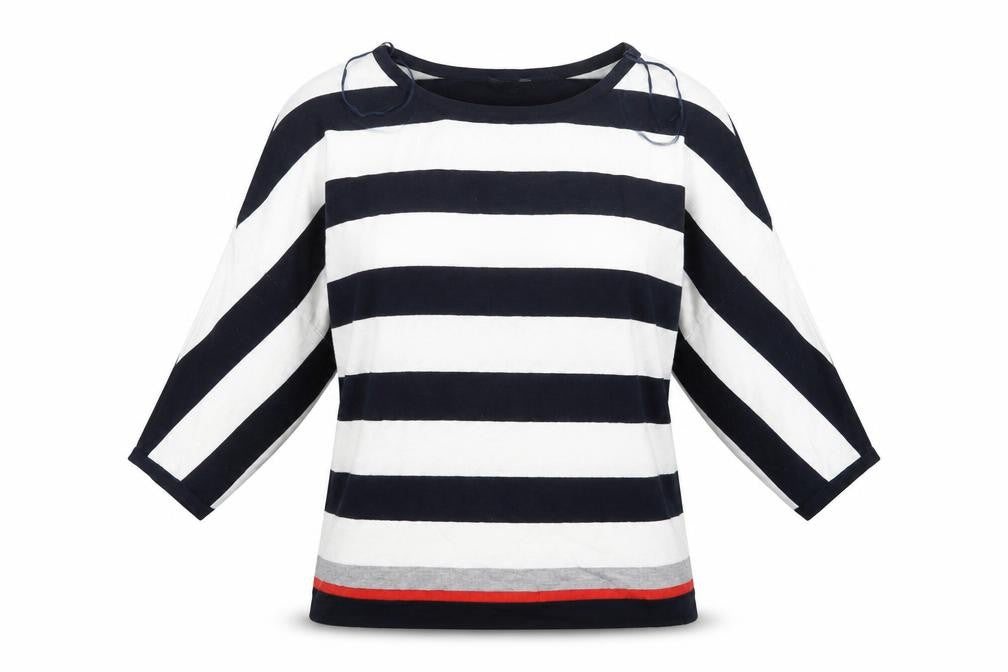 M&Co Womens Blue Striped Knit Pullover Jumper Size 12