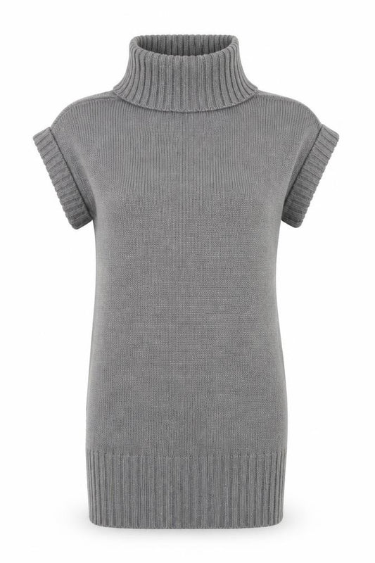 Front view of H&M women’s grey jumper dress, size M