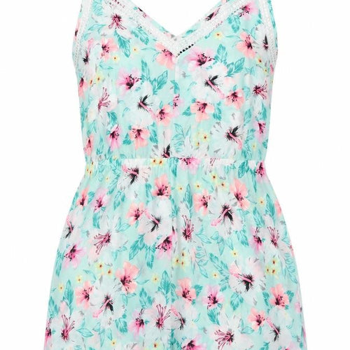 New Look Womens Blue Floral  Romper One-Piece Size L