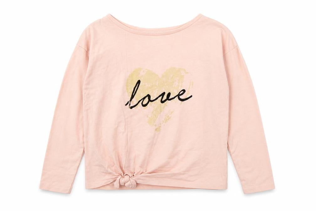 Front view of Tu girls’ pink basic t-shirt, size 8, years