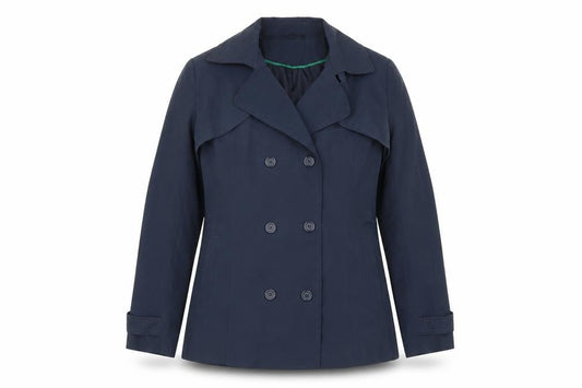 Front view of Atmosphere women’s blue jacket coat, size UK 12