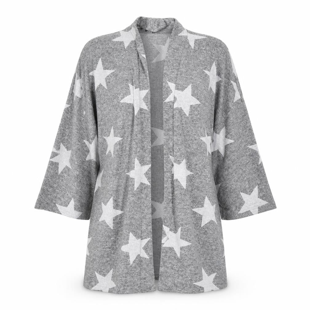 Boohoo Womens Grey Geometric  Cape Jumper Size M  - STARS