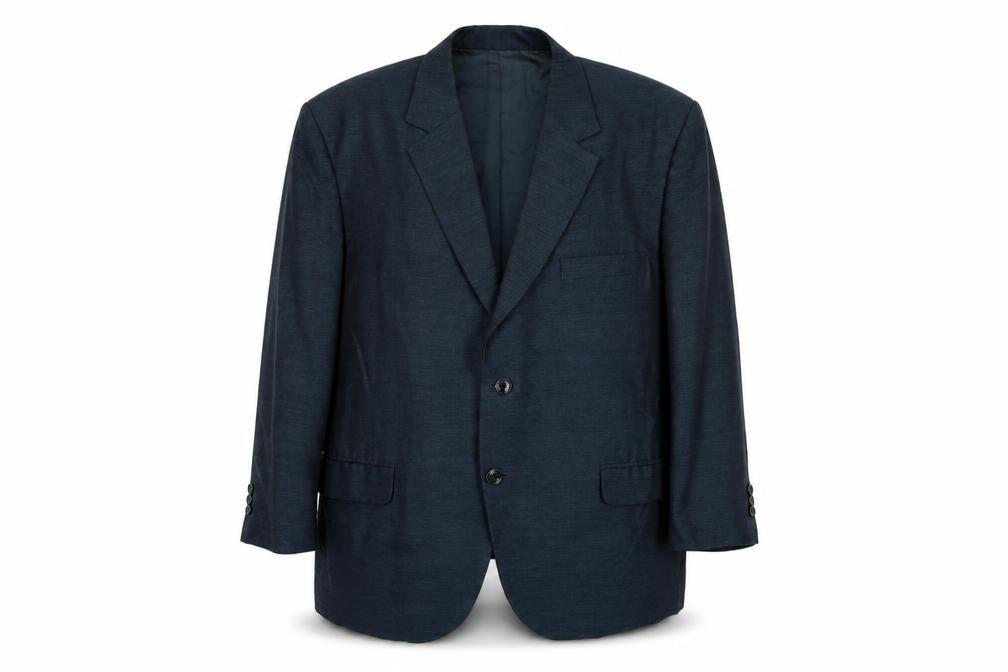 Front view of Preworn men’s blue jacket suit jacket, size 38