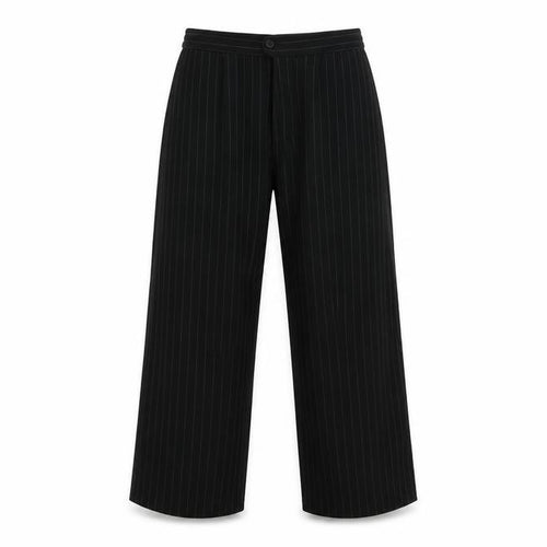 Marks and Spencer Womens Black Striped  Trousers  Size 14 L27 in