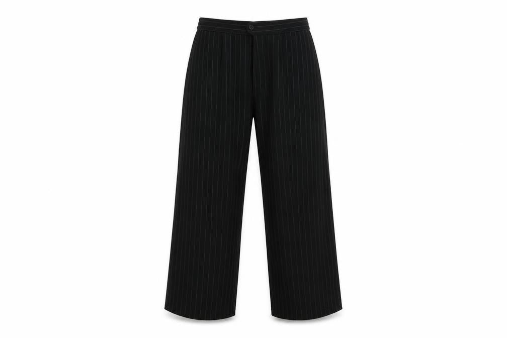 Marks and Spencer Womens Black Striped  Trousers  Size 14 L27 in