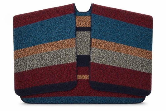 Front view of Preworn women’s multicoloured striped knit shawl/wrap