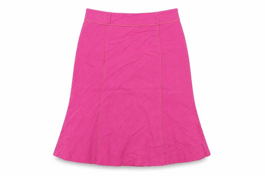 Front view of Preworn women’s pink a-line skirt, size UK 32, in