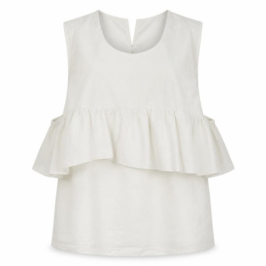 Front view of Atmosphere women’s white basic blouse, size UK 12
