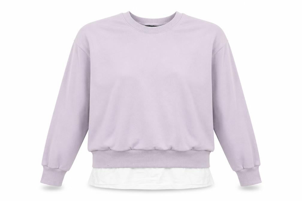 Front view of River Island women’s purple jumper, size UK 10