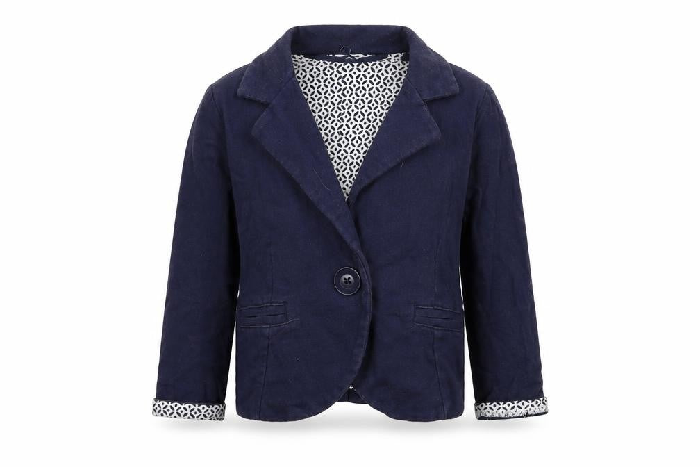 Front view of Next boys’ blue jacket blazer, size 3, years