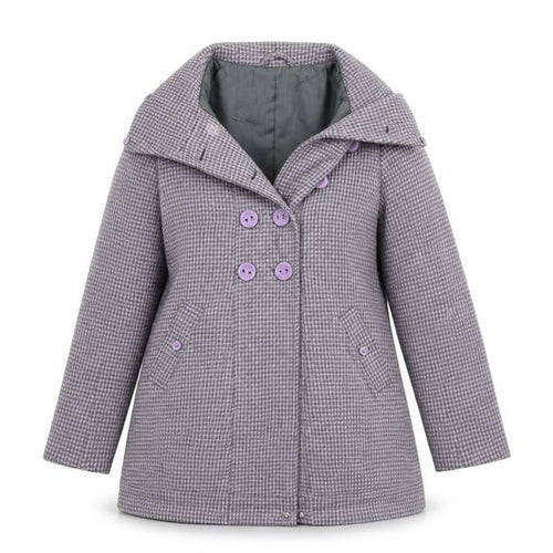 Chillian Womens Purple Houndstooth  Overcoat Coat Size M