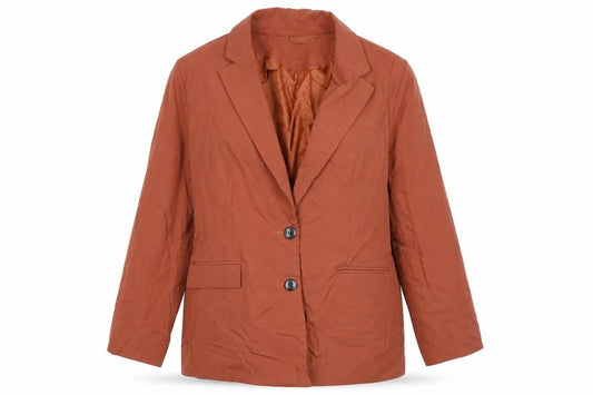 Front view of Tailored women’s brown jacket coat, size UK 16