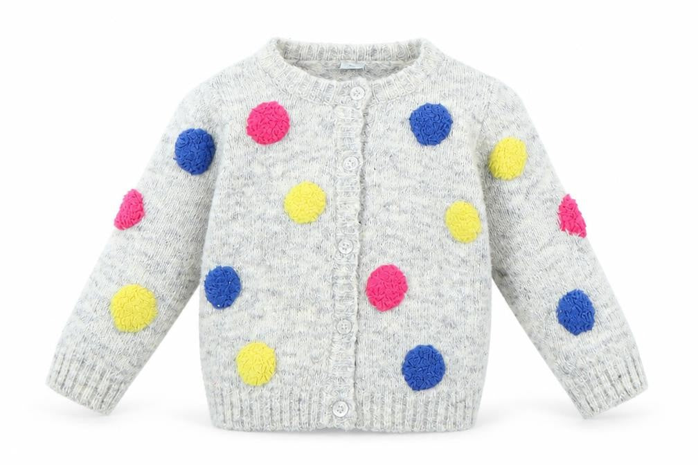 Front view of Tu boys’ grey polka dot jacket, size 2, years