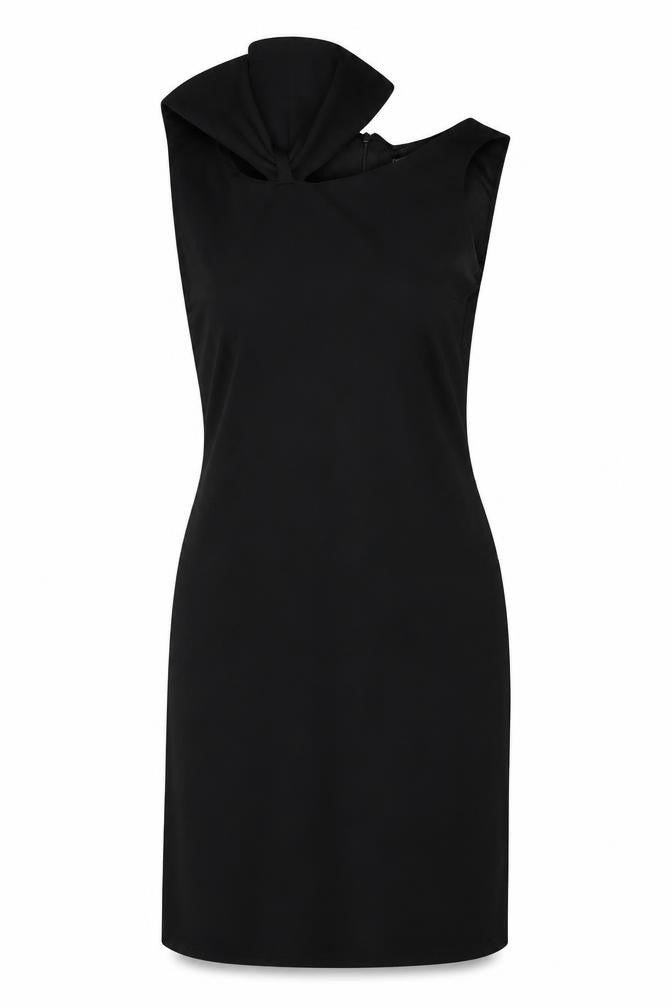Front view of Godess women’s black a-line, size UK 14