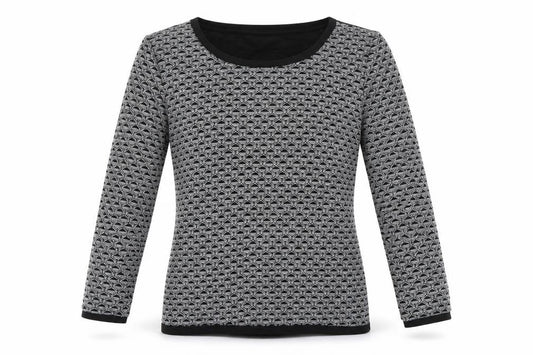 Front view of Vero Moda women’s beige geometric jumper, size M