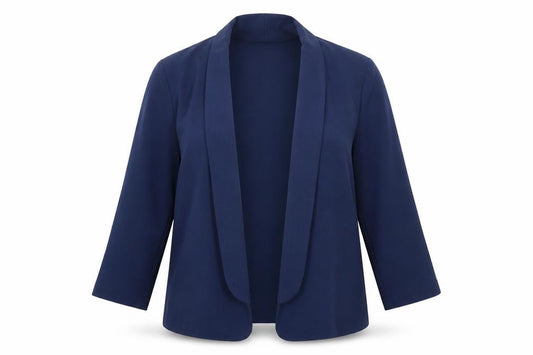 Front view of F&F women’s blue jacket suit jacket, size UK 12