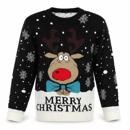 Preworn Mens Black  Knit Pullover Jumper Size S  - Christmas  Jumper