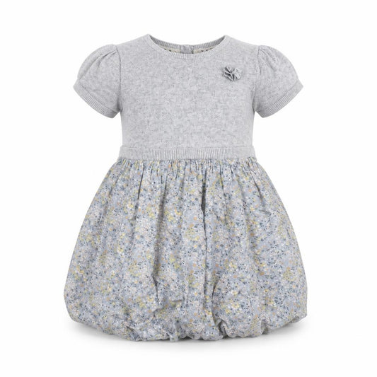 Front view of Next Baby Grey Floral A-Line, size 18-24, Months
