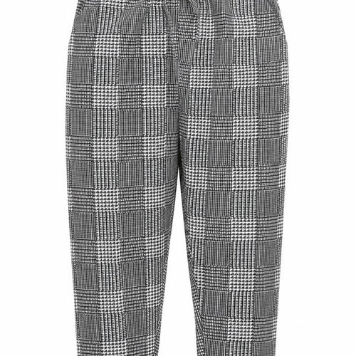 Preworn Womens Black Plaid  Trousers  Size M L22 in