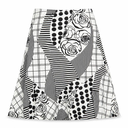Preworn Womens White Polka Dot  Swing Skirt Size 28 in